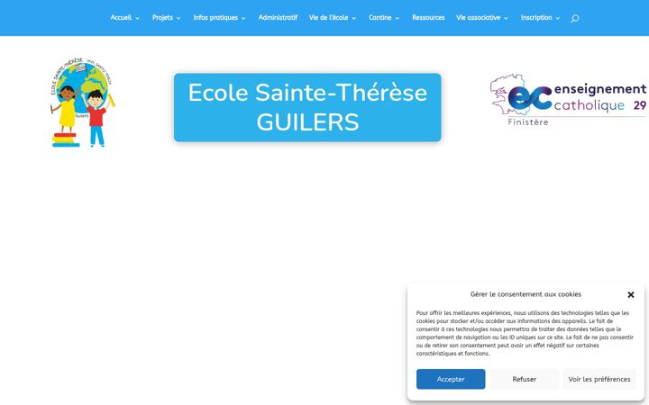 Screenshot of ecolestethereseguilers.fr