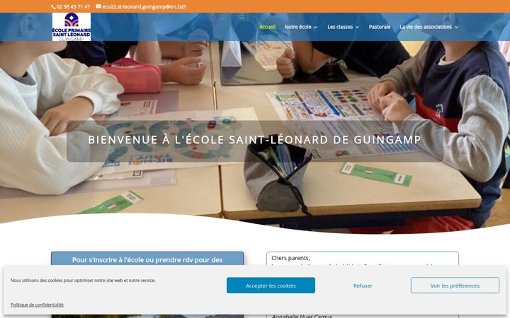 Skjermbilde av ecolestleonardguingamp.fr