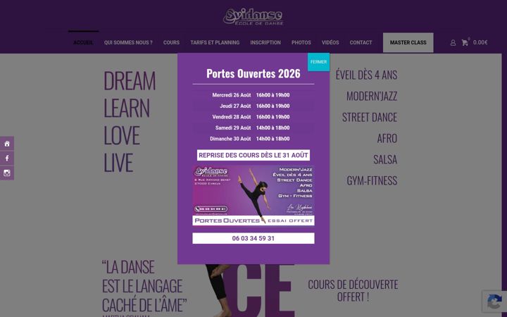 Skärmbild av ecolevidanse.fr