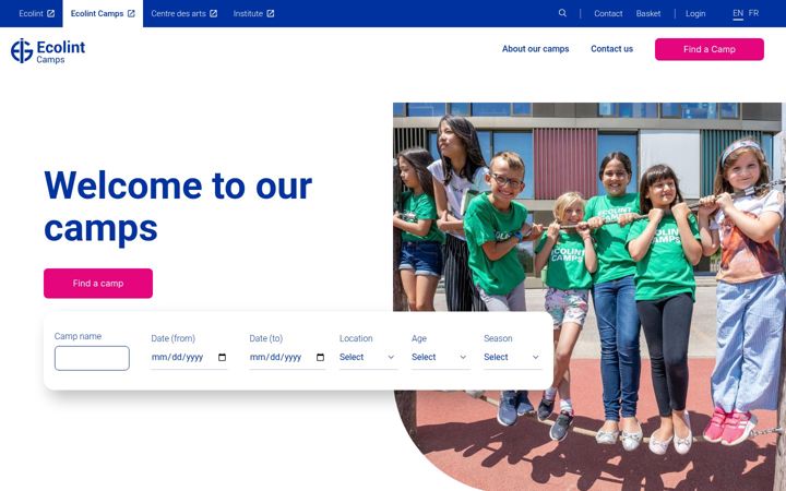 Screenshot of ecolint-camps.ch