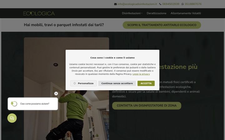 Screenshot of ecologicadisinfestazioni.it