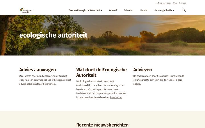 Screenshot of ecologischeautoriteit.nl
