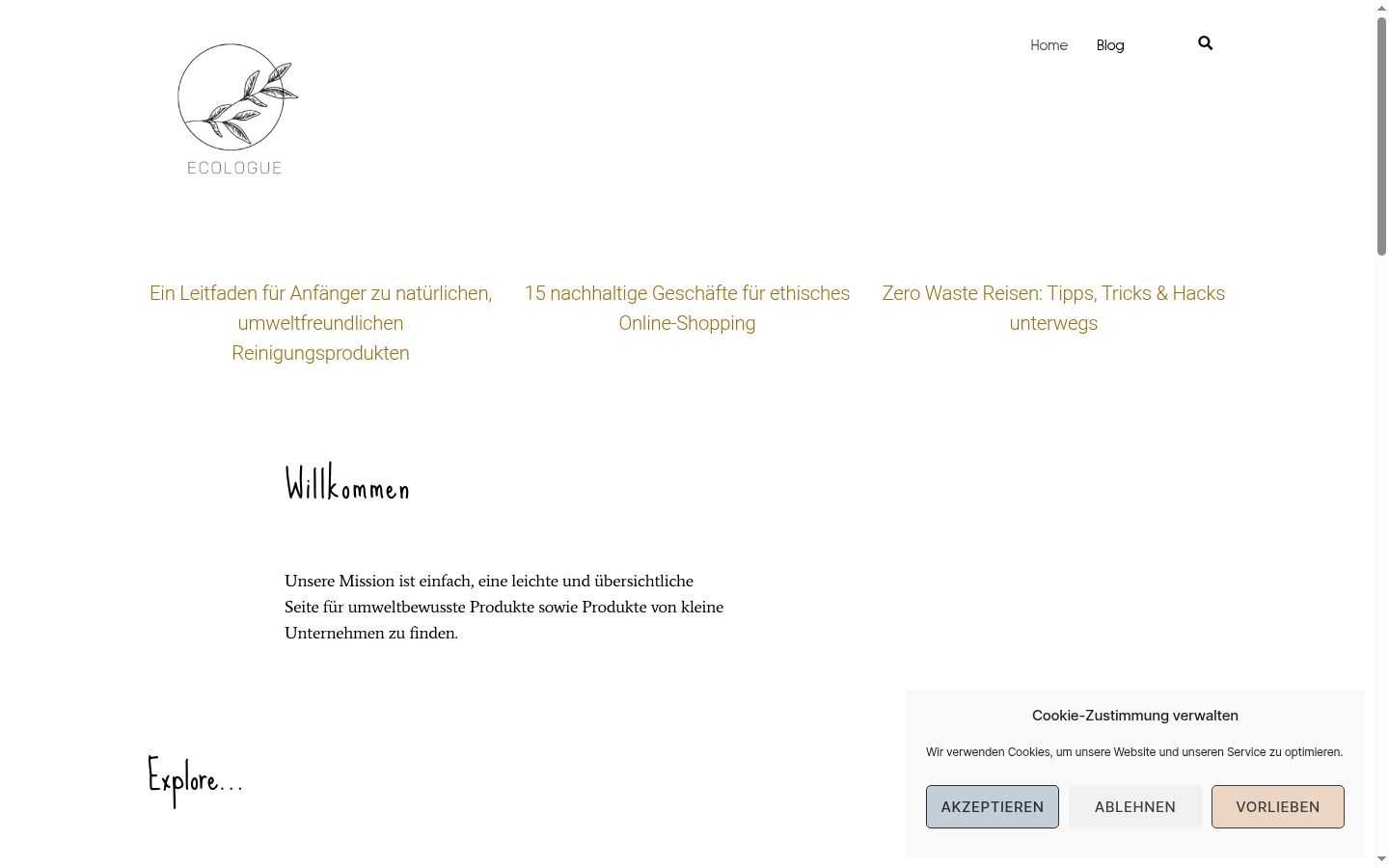 Screenshot van de toestemmingsbanner zoals getoond vóór enige interactie