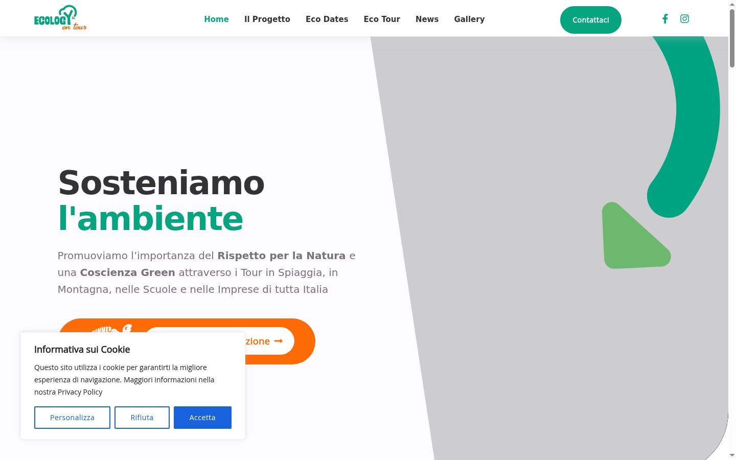Captura de pantalla del banner de consentimiento mostrado antes de cualquier interacción