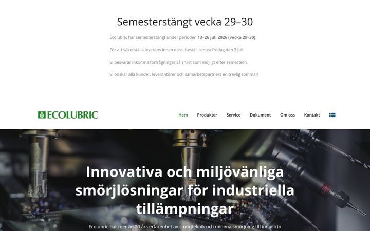 Screenshot von ecolubric.se