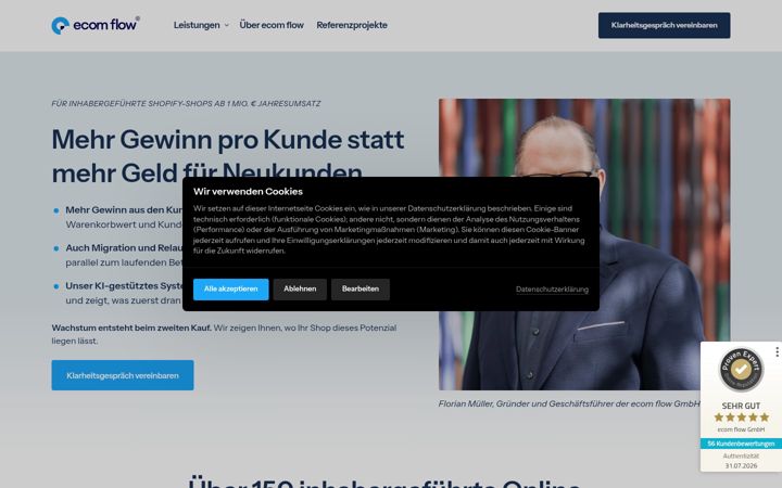 Screenshot of ecom-flow.de