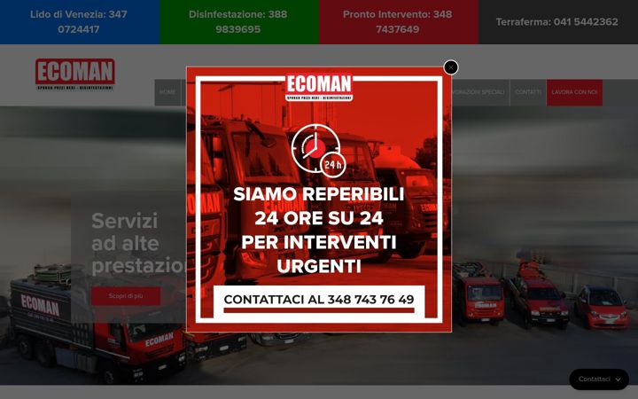 Ekrano kopija ecomanvenezia.it
