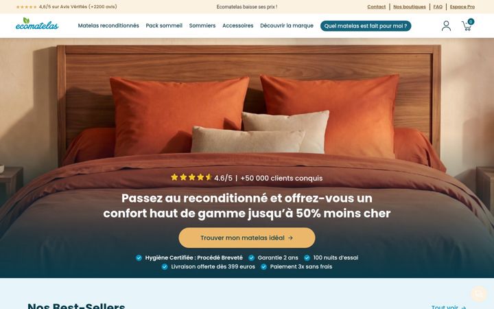 Екранна снимка на ecomatelas.fr