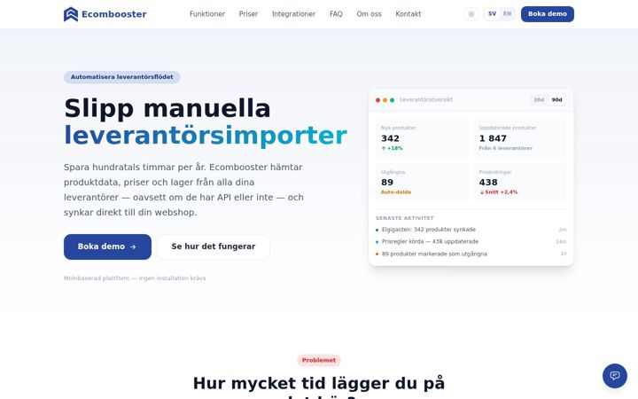 Capture d'écran de ecombooster.io