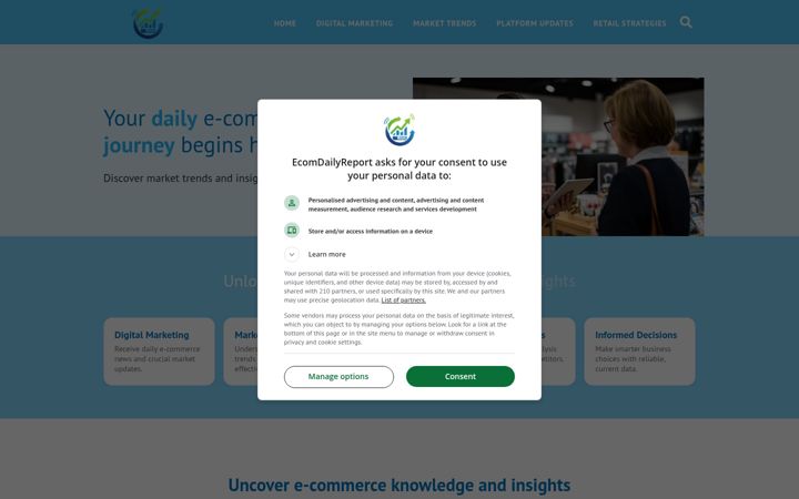 Screenshot of ecomdailyreport.com