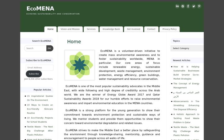 Kuvakaappaus sivustosta ecomena.org