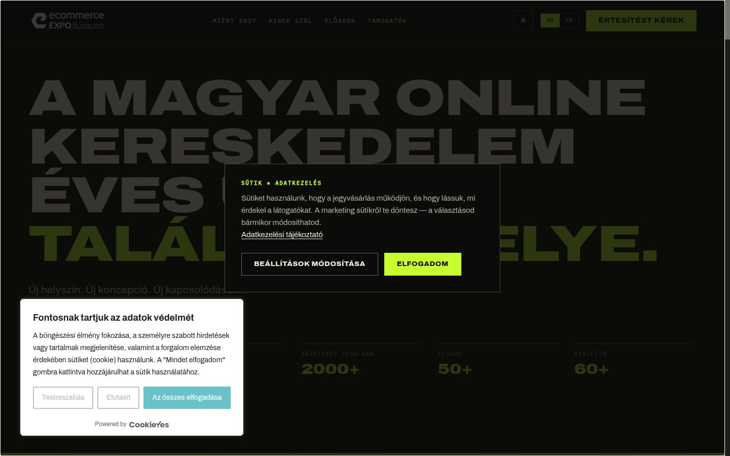 Screenshot des Einwilligungsbanners vor jeglicher Interaktion