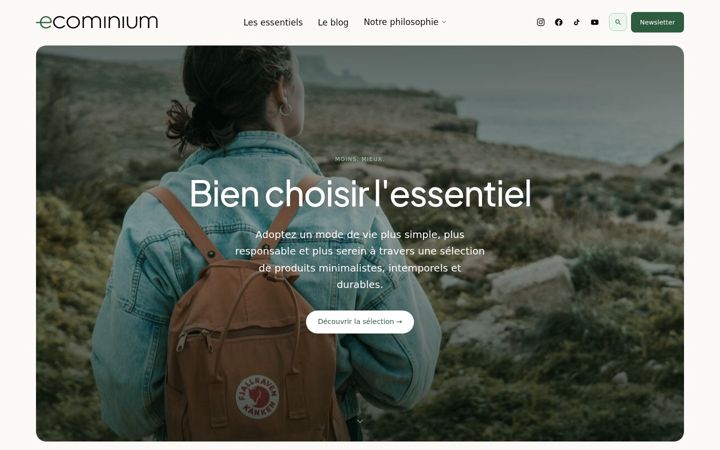 Екранна снимка на ecominium.fr