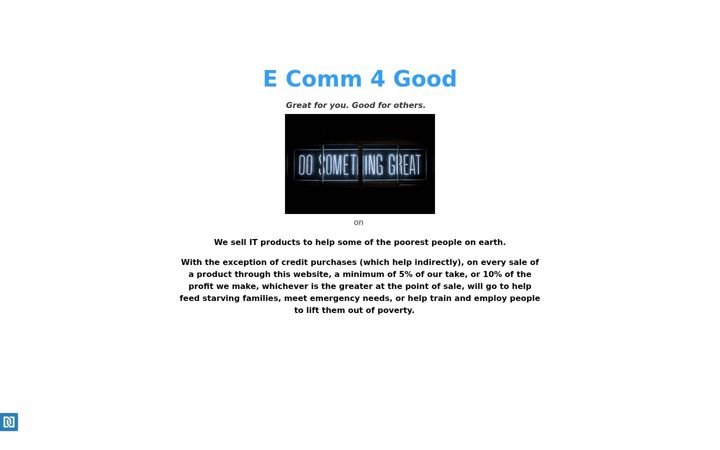 Screenshot of ecomm4good.com