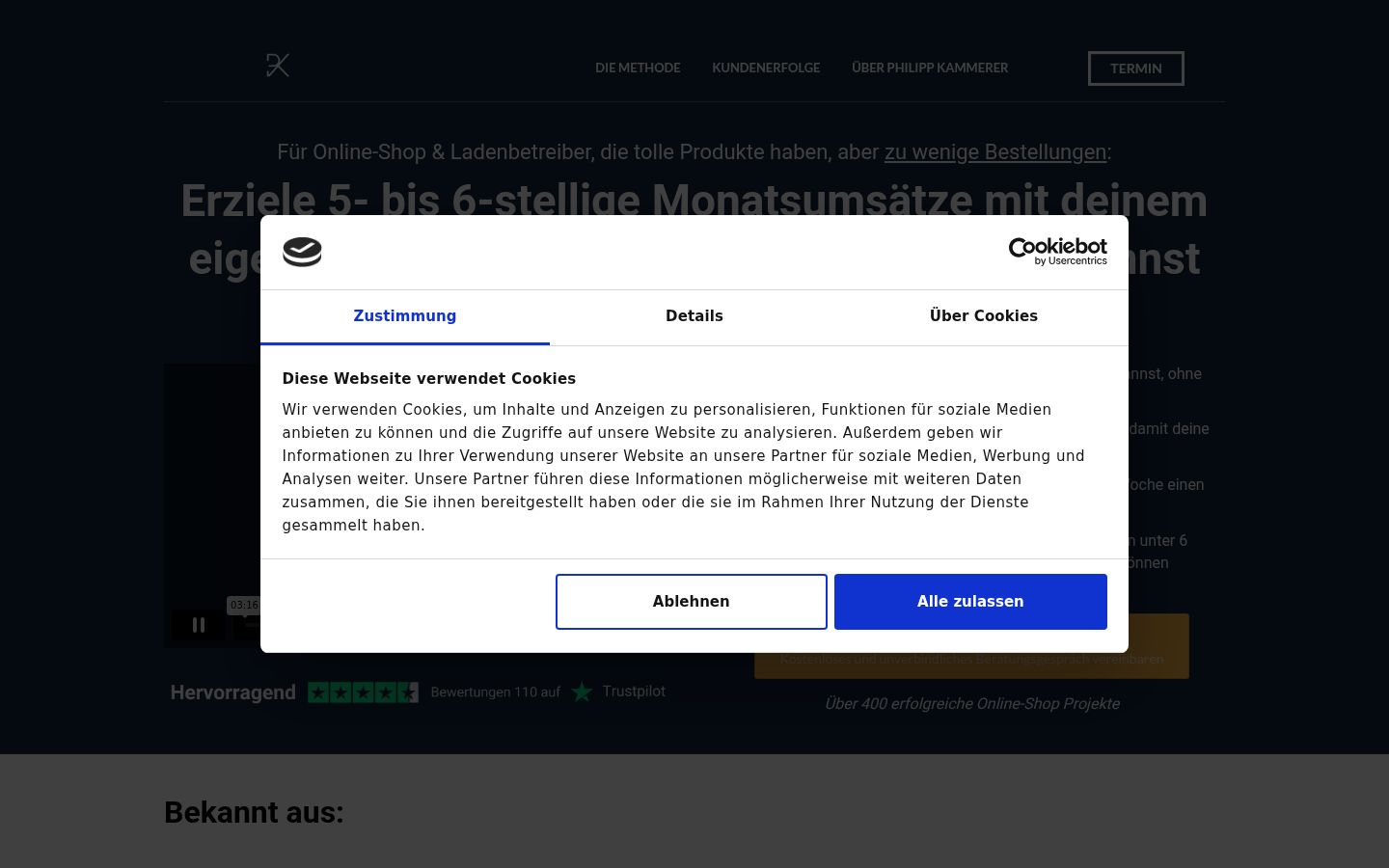 Zrzut ekranu banera zgody wyświetlanego przed jakąkolwiek interakcją