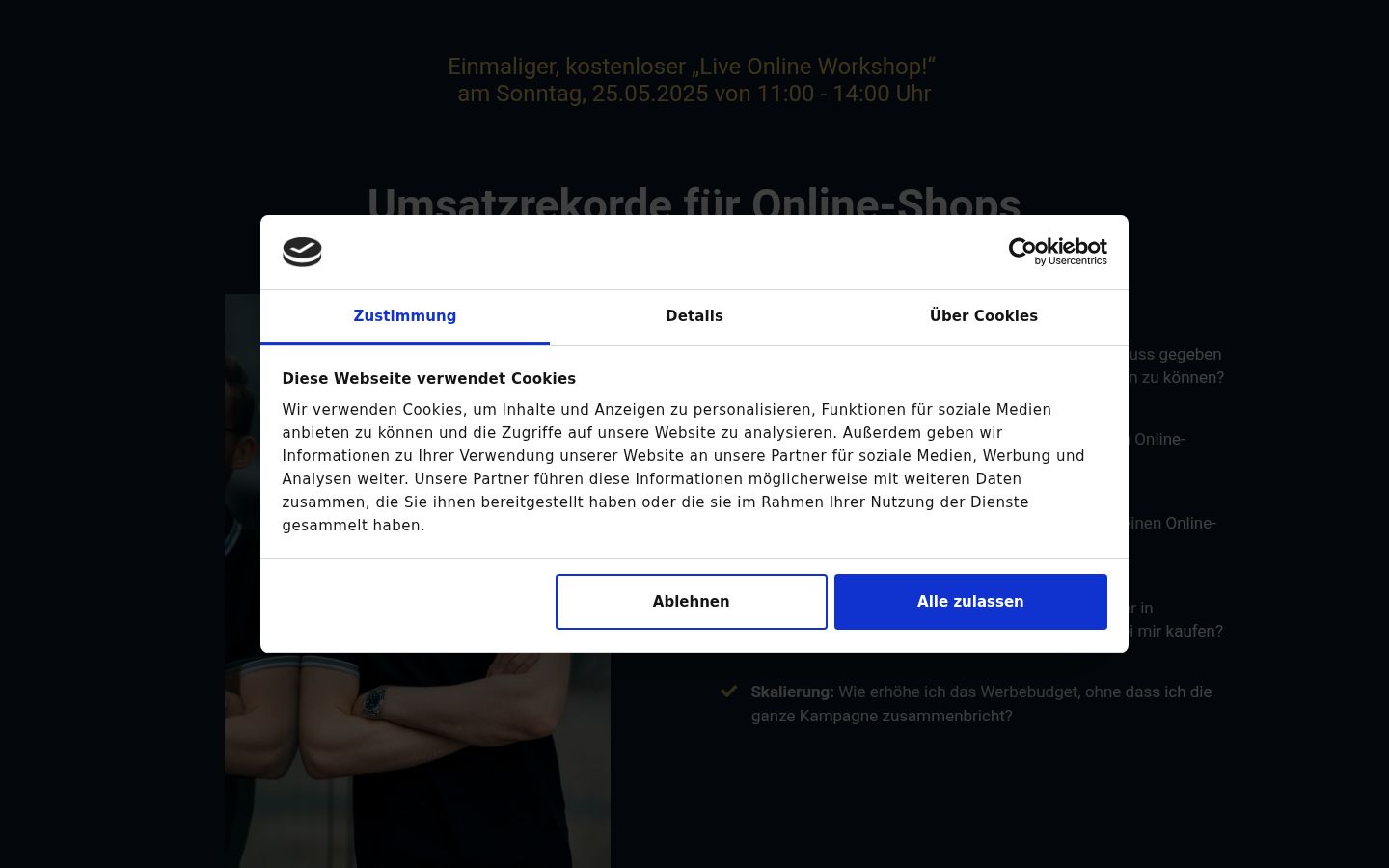 Zrzut ekranu banera zgody wyświetlanego przed jakąkolwiek interakcją