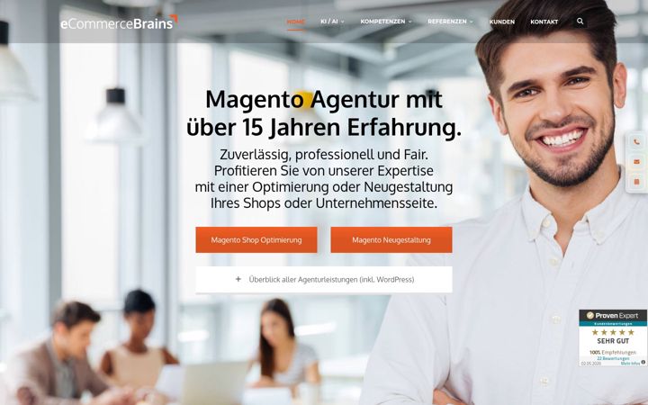 Snimka zaslona za ecommercebrains.de