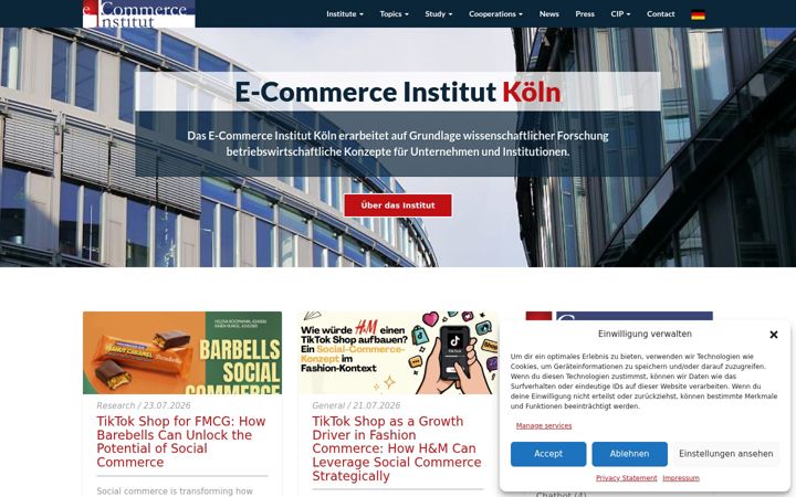 Snimka zaslona za ecommerceinstitut.de