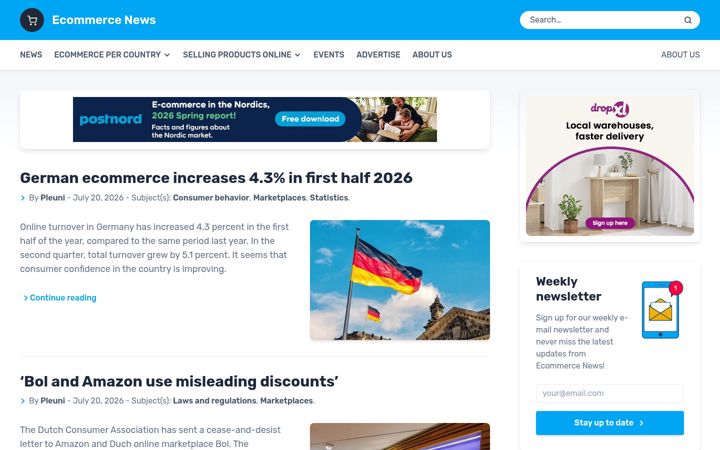 Screenshot of ecommercenews.eu