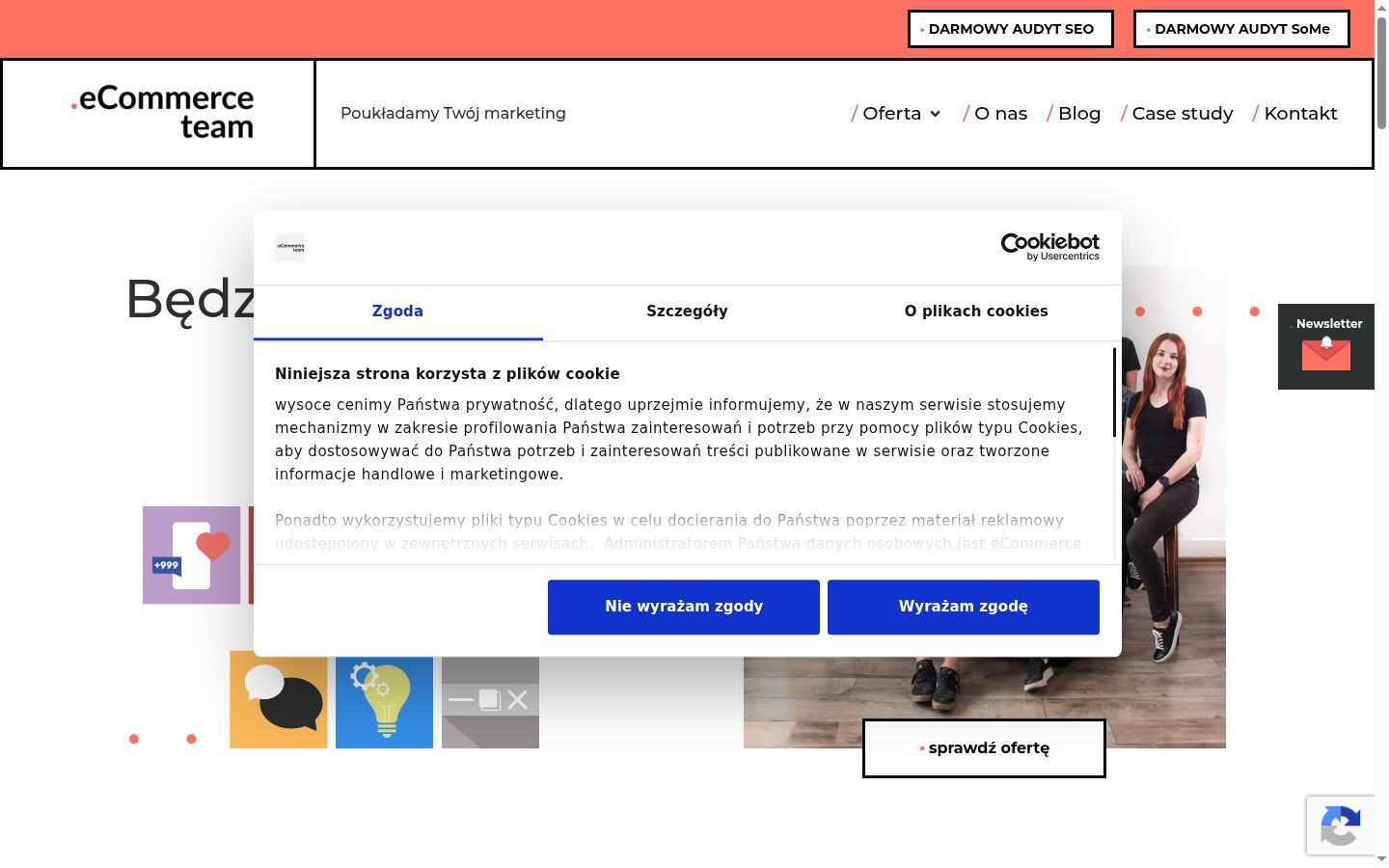 Skärmbild av samtyckesbannern som visades före någon interaktion