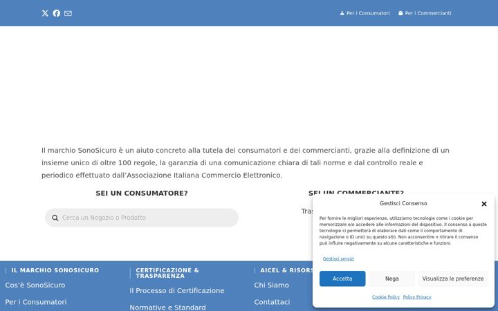 Ekrano kopija ecommercetrustmark.it