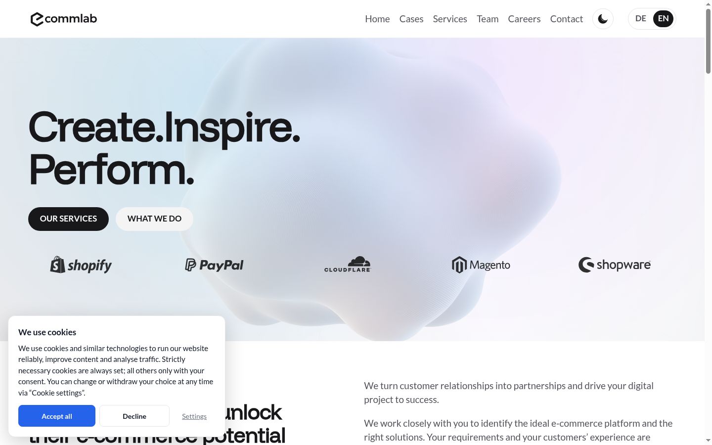Screenshot of the consent banner shown before any interaction