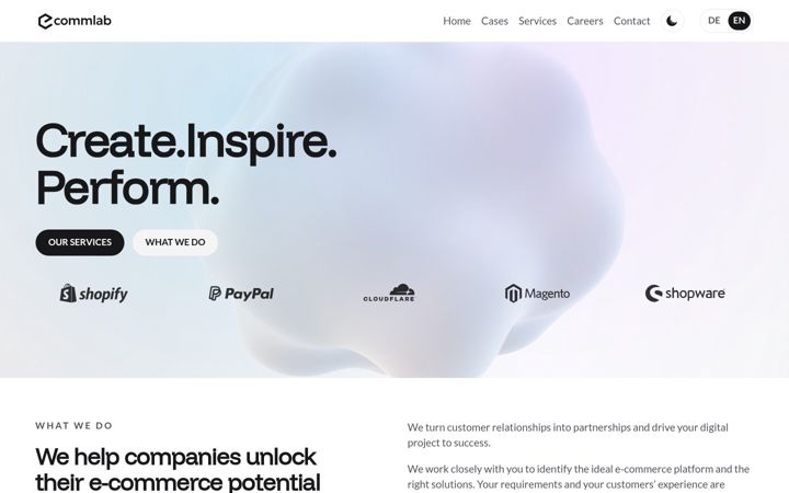 Screenshot of ecommlab.io