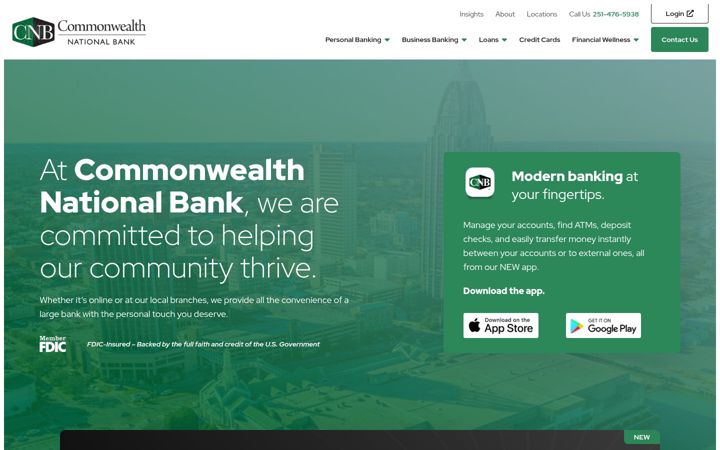 Screenshot of ecommonwealthbank.com