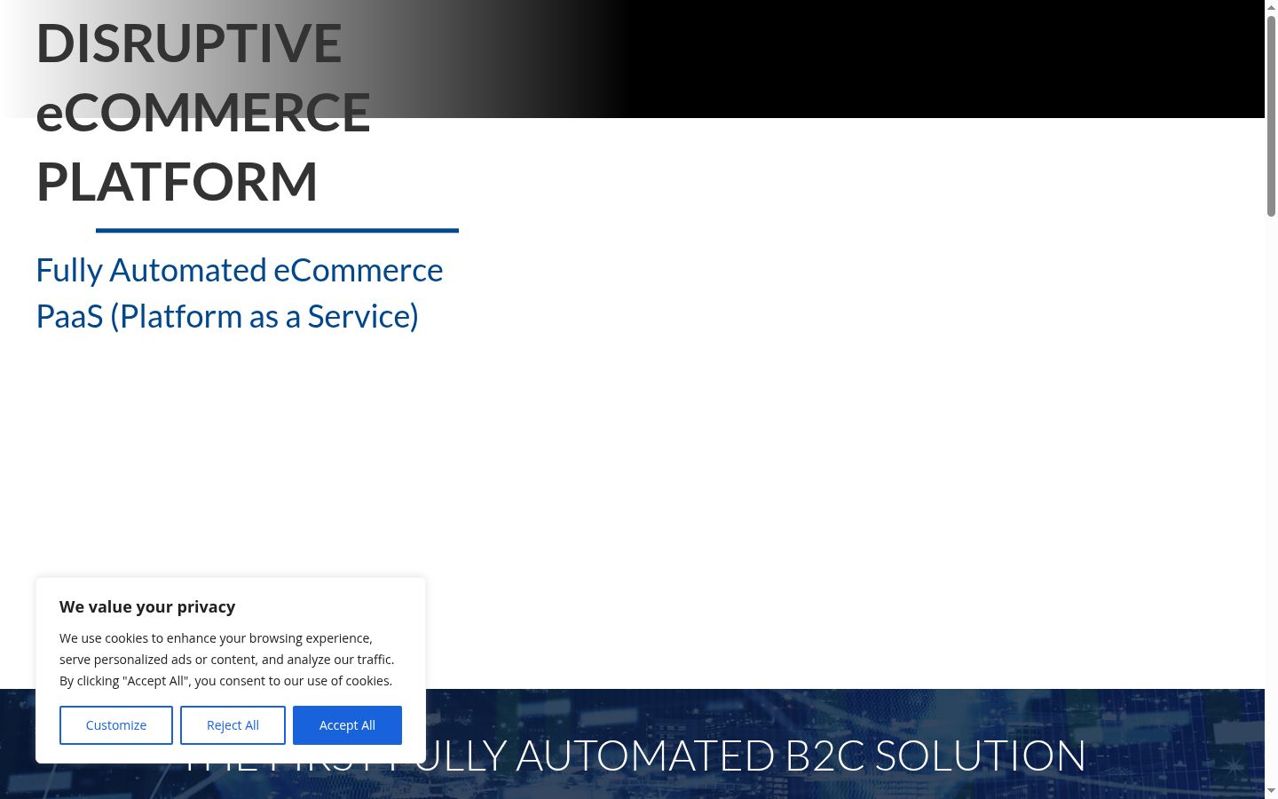Screenshot of the consent banner shown before any interaction