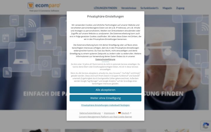 Screenshot of ecomparo.de