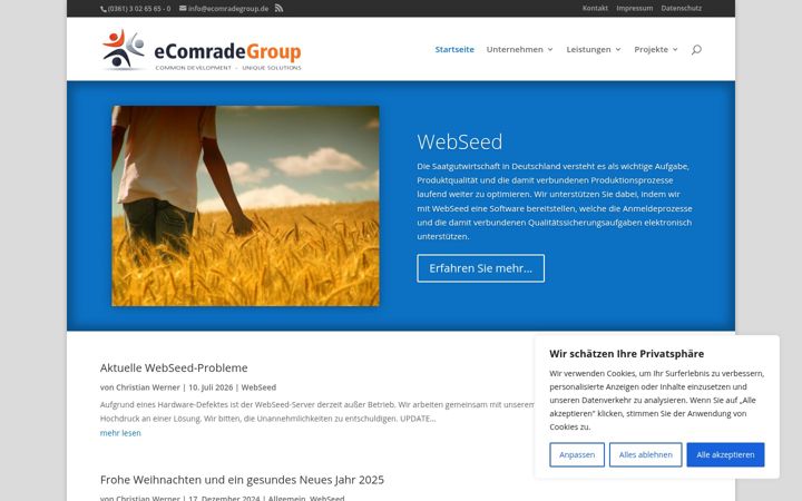 Snimka zaslona za ecomradegroup.de