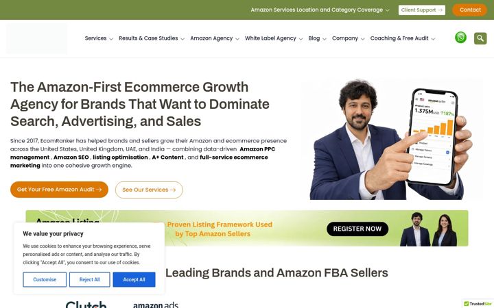 Screenshot of ecomranker.com