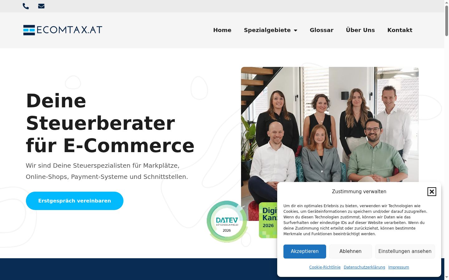 Screenshot del banner di consenso mostrato prima di qualsiasi interazione