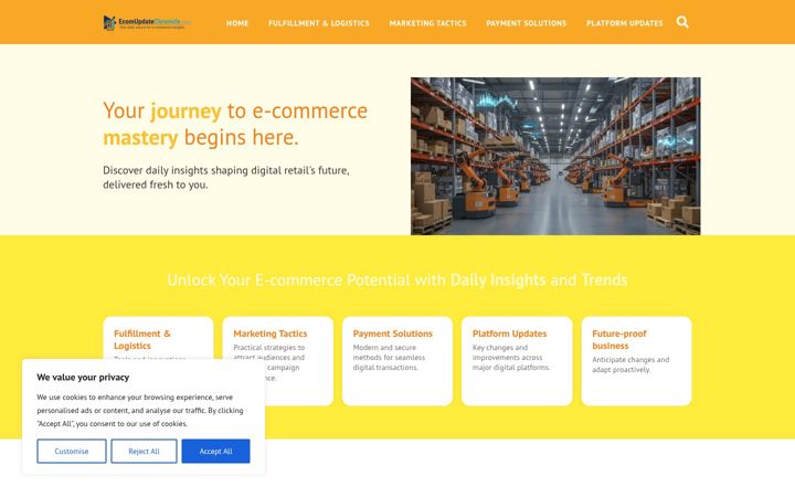 Screenshot of ecomupdatechronicle.com