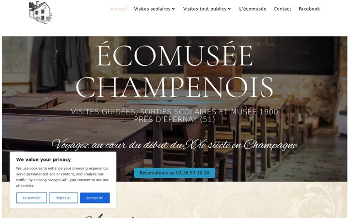 Screenshot of ecomusee-oeuilly.com