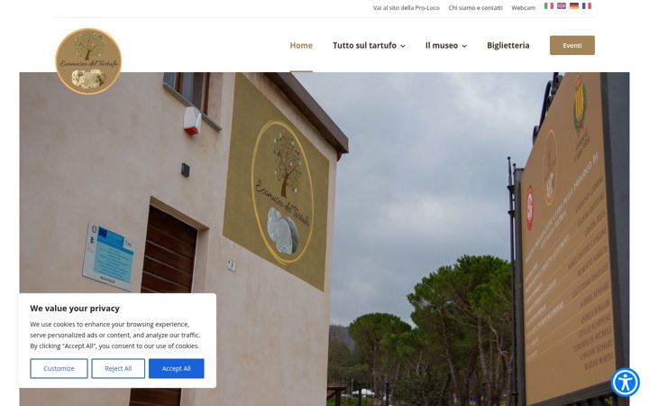 Ekrano kopija ecomuseodeltartufo.it