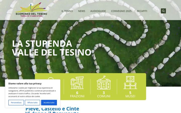 Ekrano kopija ecomuseodeltesino.it