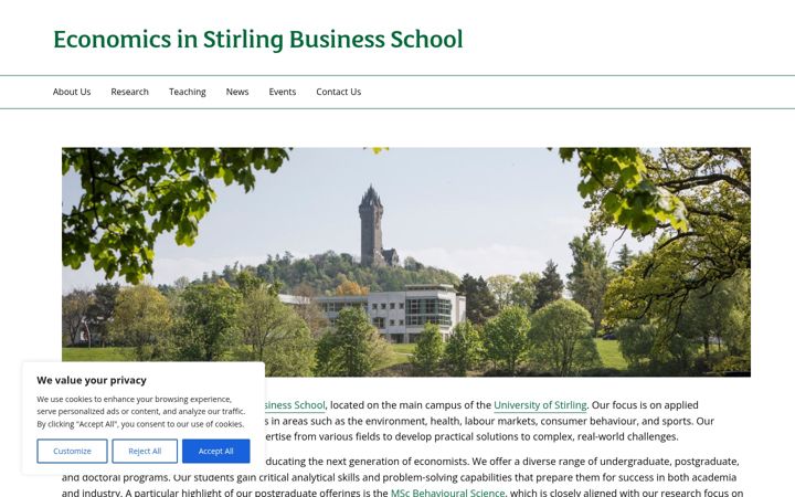 Screenshot of econ.stir.ac.uk