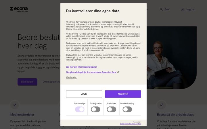 Captura de pantalla de econa.no