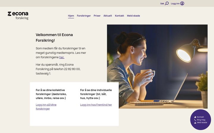 Screenshot of econaforsikring.no