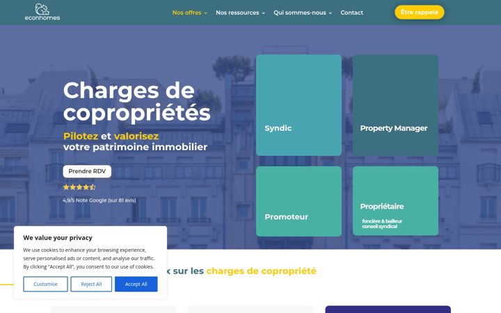 Екранна снимка на econhomes.fr