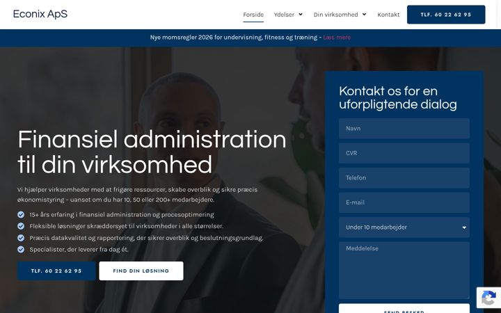 Екранна снимка на econix.dk