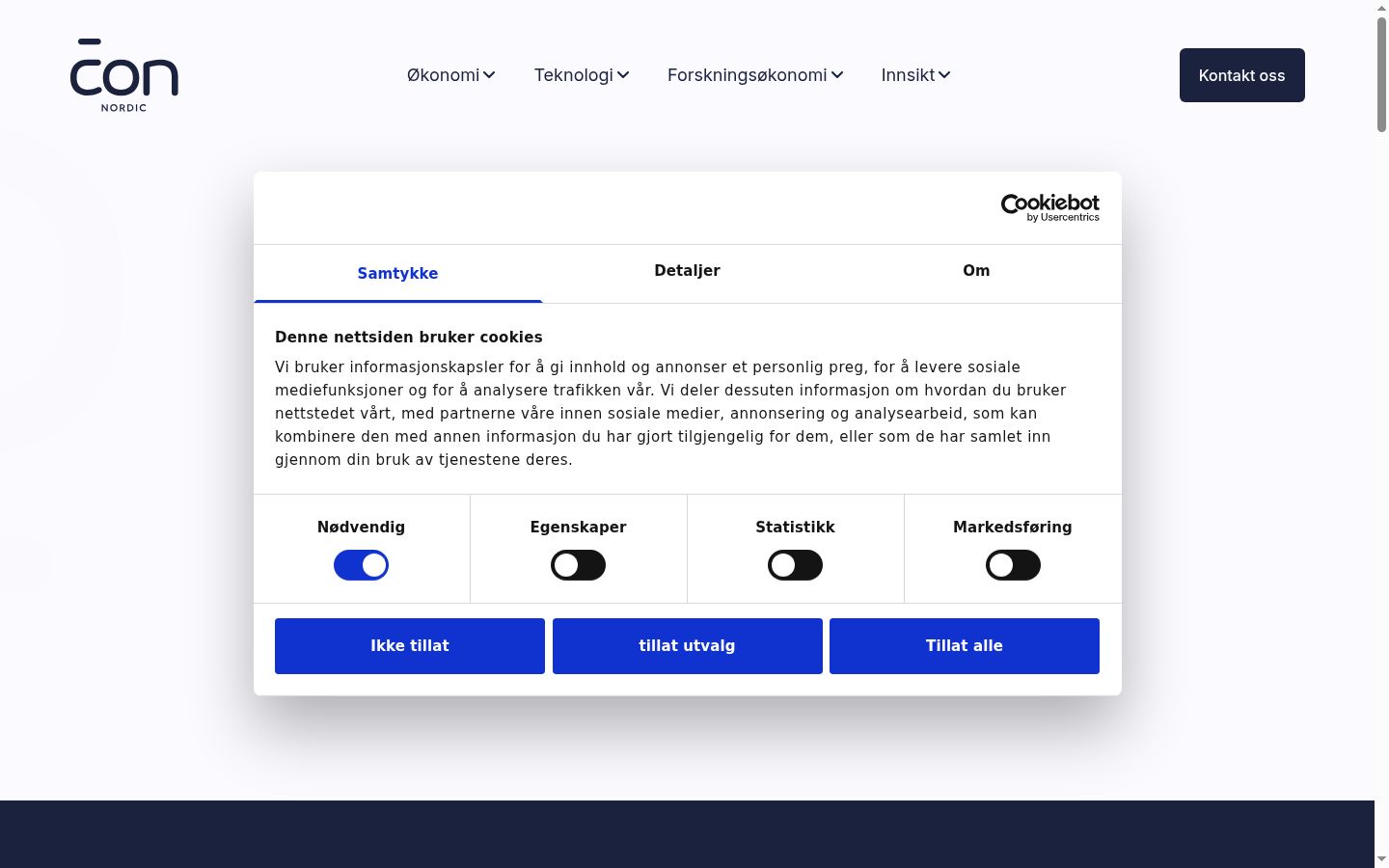Screenshot des Einwilligungsbanners vor jeglicher Interaktion
