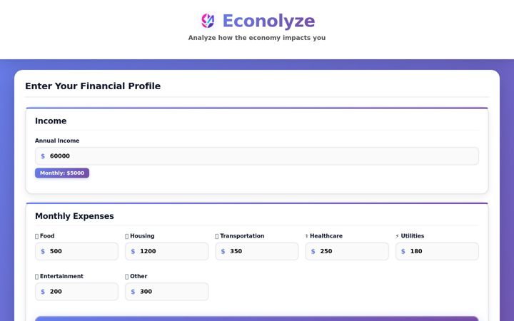 Screenshot of econolyze.com
