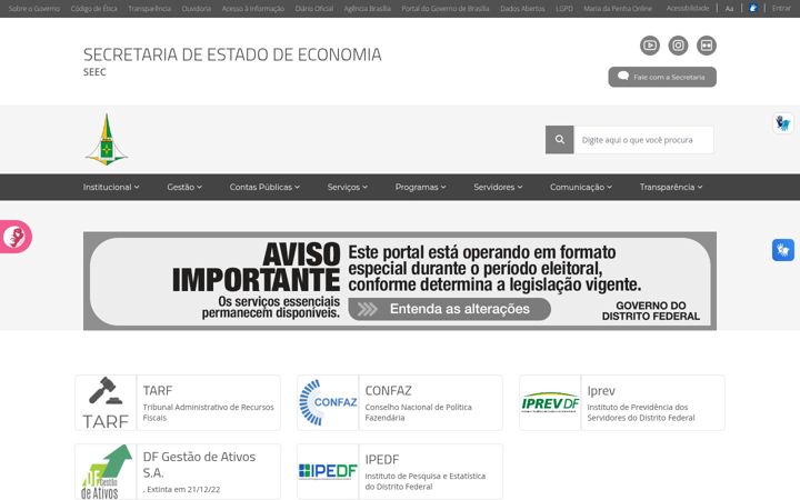 Screenshot of economia.df.gov.br