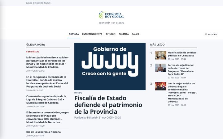 Screenshot of economiahoyglobal.com