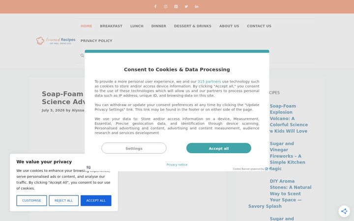 Screenshot of economicalrecipes.com