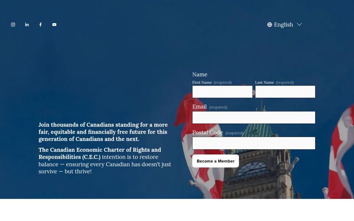 Screenshot of economiccharter.ca