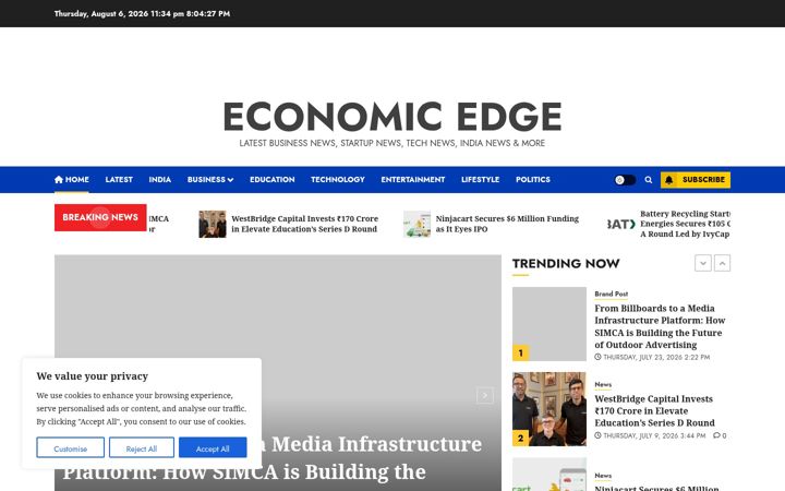 Screenshot of economicedge.in
