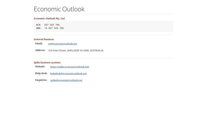Screenshot of economicoutlook.net